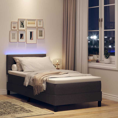 Letto a molle con testiera Marrone Scuro 100 x 200 cm Tessuto | homemem39