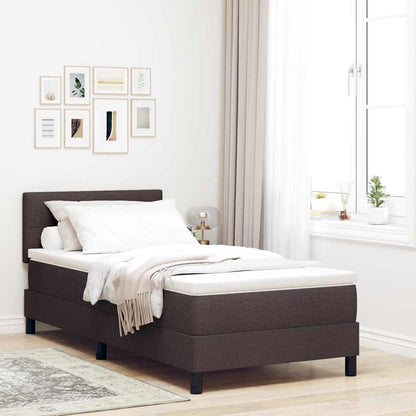 Letto a molle con testiera Marrone Scuro 100 x 200 cm Tessuto | homemem39