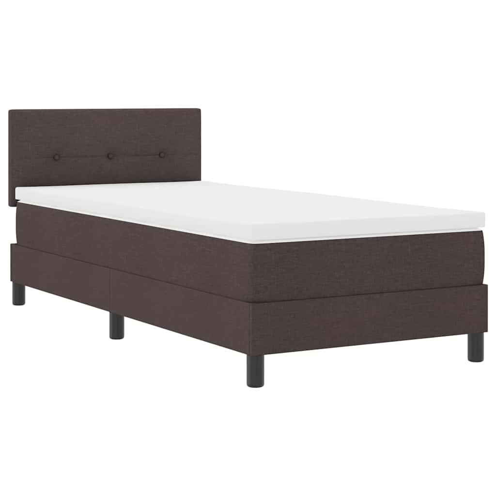 Letto a molle con testiera Marrone Scuro 100 x 200 cm Tessuto | homemem39