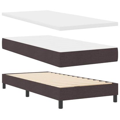 Letto a molle con testiera Marrone Scuro 100 x 200 cm Tessuto | homemem39