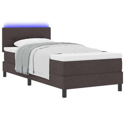 Letto a molle con testiera Marrone Scuro 100 x 200 cm Tessuto | homemem39
