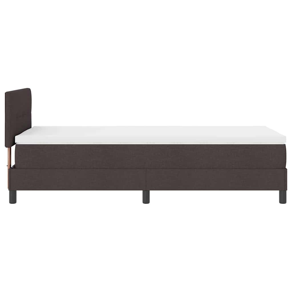 Letto a molle con testiera Marrone Scuro 100 x 200 cm Tessuto | homemem39