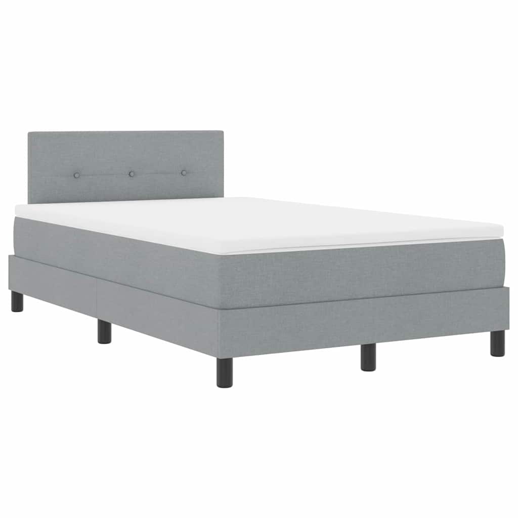 Letto a molle con materasso Grigio chiaro 120 x 190 cm Tessuto