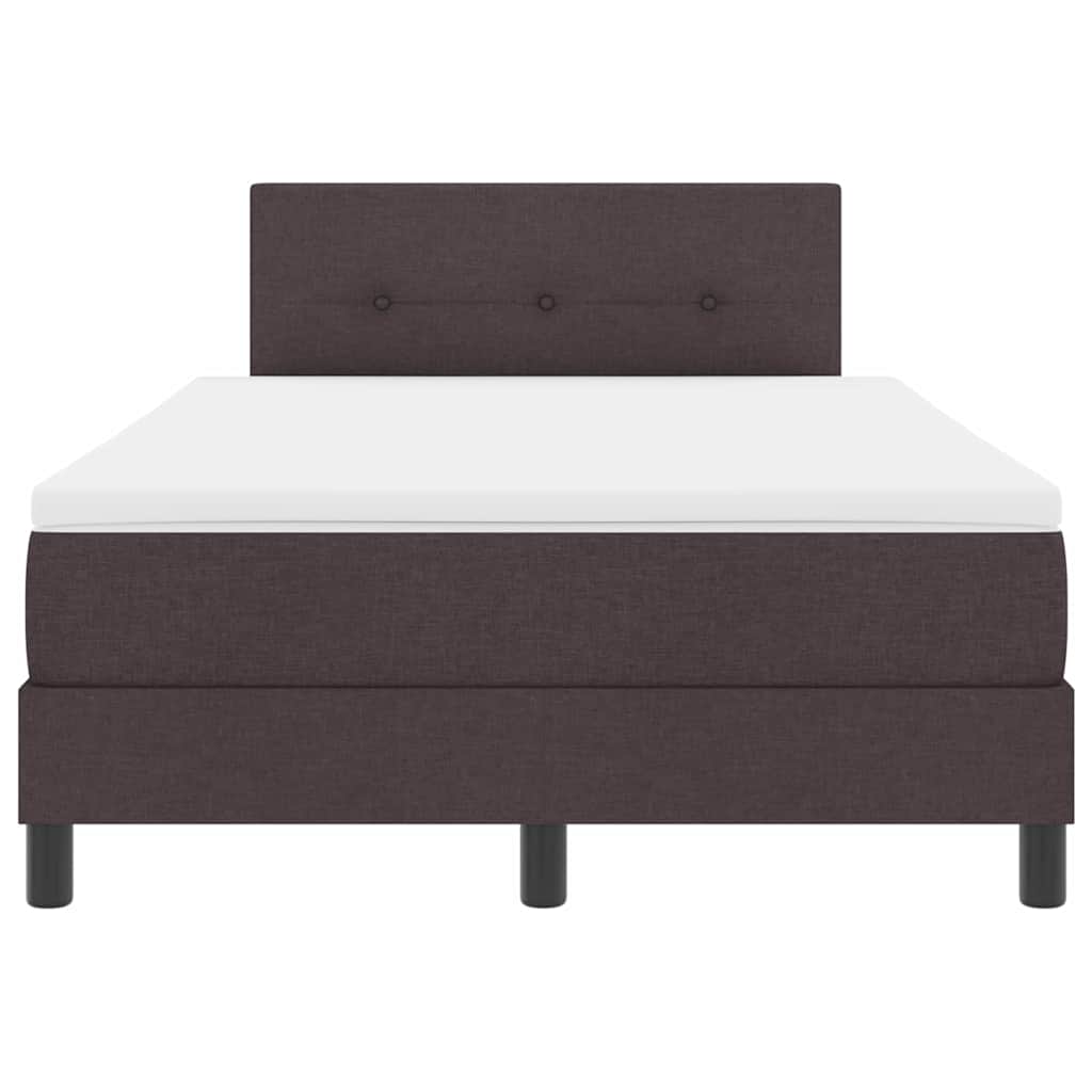 Letto a molle con materasso Marrone Scuro 120 x 190 cm Tessuto