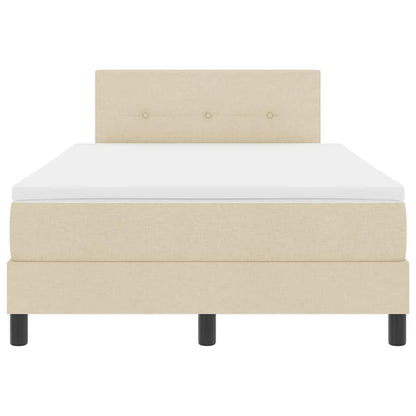 Letto a molle con materasso Crema 120 x 190 cm Tessuto