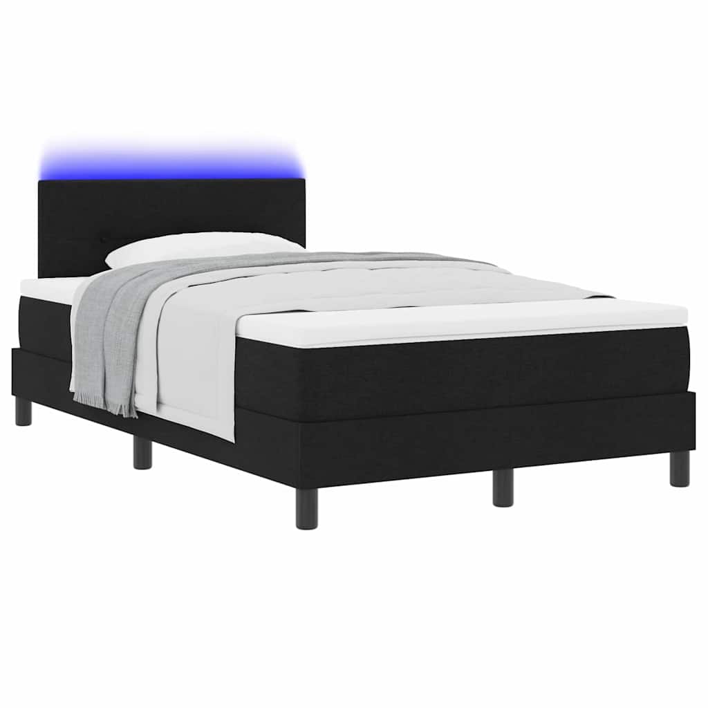 Letto a molle con strisce LED Nero 120 x 200 cm Tessuto | homemem39