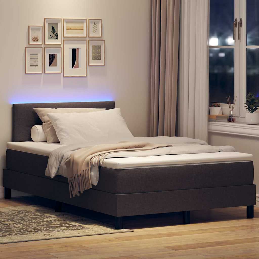 Letto a molle con testiera Marrone Scuro 120 x 200 cm Tessuto | homemem39