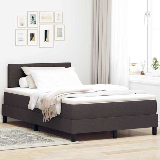 Letto a molle con testiera Marrone Scuro 120 x 200 cm Tessuto | homemem39