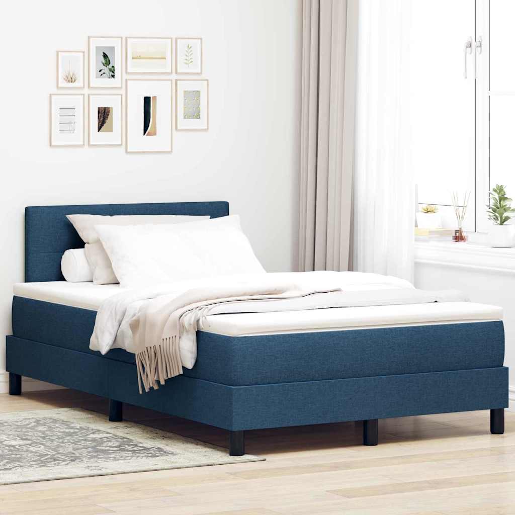 Letto a molle con cuscino con testiera Blu 120 x 200 cm Tessuto | homemem39