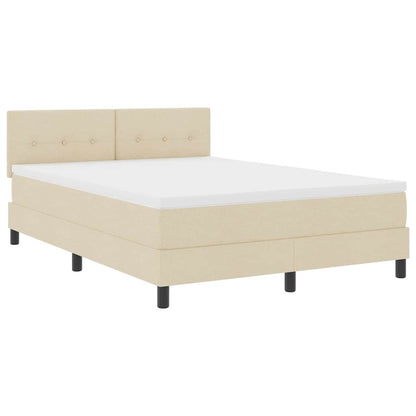 Letto a molle con strisce LED Crema 140 x 190 cm Tessuto | homemem39