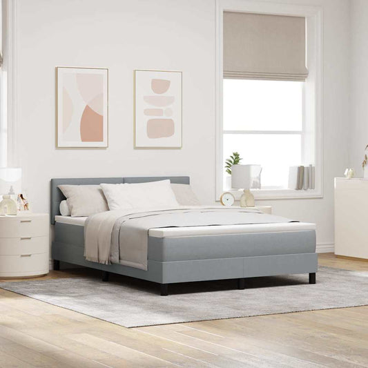 Letto a molle con testiera Grigio chiaro 140 x 200 cm Tessuto | homemem39