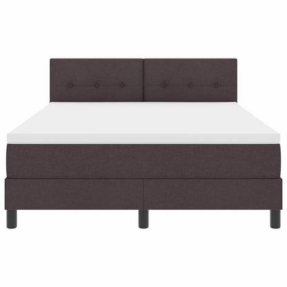 Letto a molle con testiera Marrone Scuro 140 x 200 cm Tessuto | homemem39