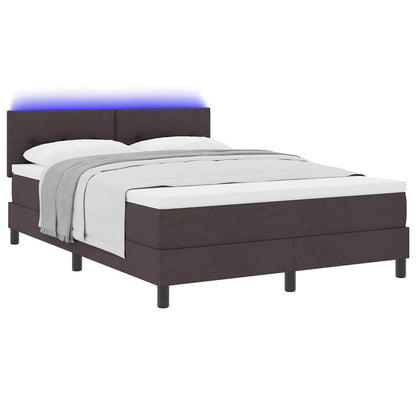 Letto a molle con testiera Marrone Scuro 140 x 200 cm Tessuto | homemem39