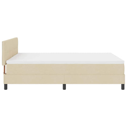 Letto a molle con strisce LED Crema 140 x 200 cm Tessuto | homemem39
