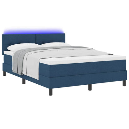 Letto a molle con strisce LED Blu 140 x 200 cm Tessuto | homemem39