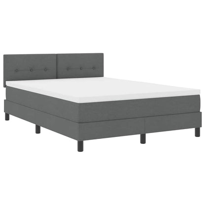 Letto a molle con strisce LED Grigio scuro 160 x 200 cm Tessuto