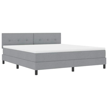 Letto a molle con testiera Grigio chiaro 180 x 200 cm Tessuto | homemem39