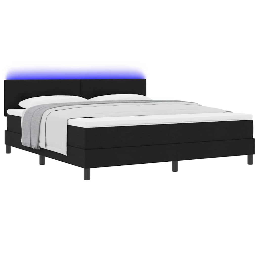 Letto a molle con strisce LED Nero 180 x 200 cm Tessuto | homemem39