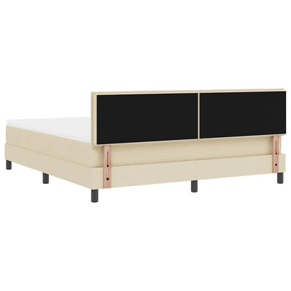 Letto a molle con strisce LED Crema 180 x 200 cm Tessuto | homemem39