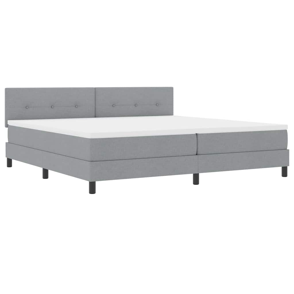 Letto a molle con materasso Grigio chiaro 200 x 200 cm Tessuto