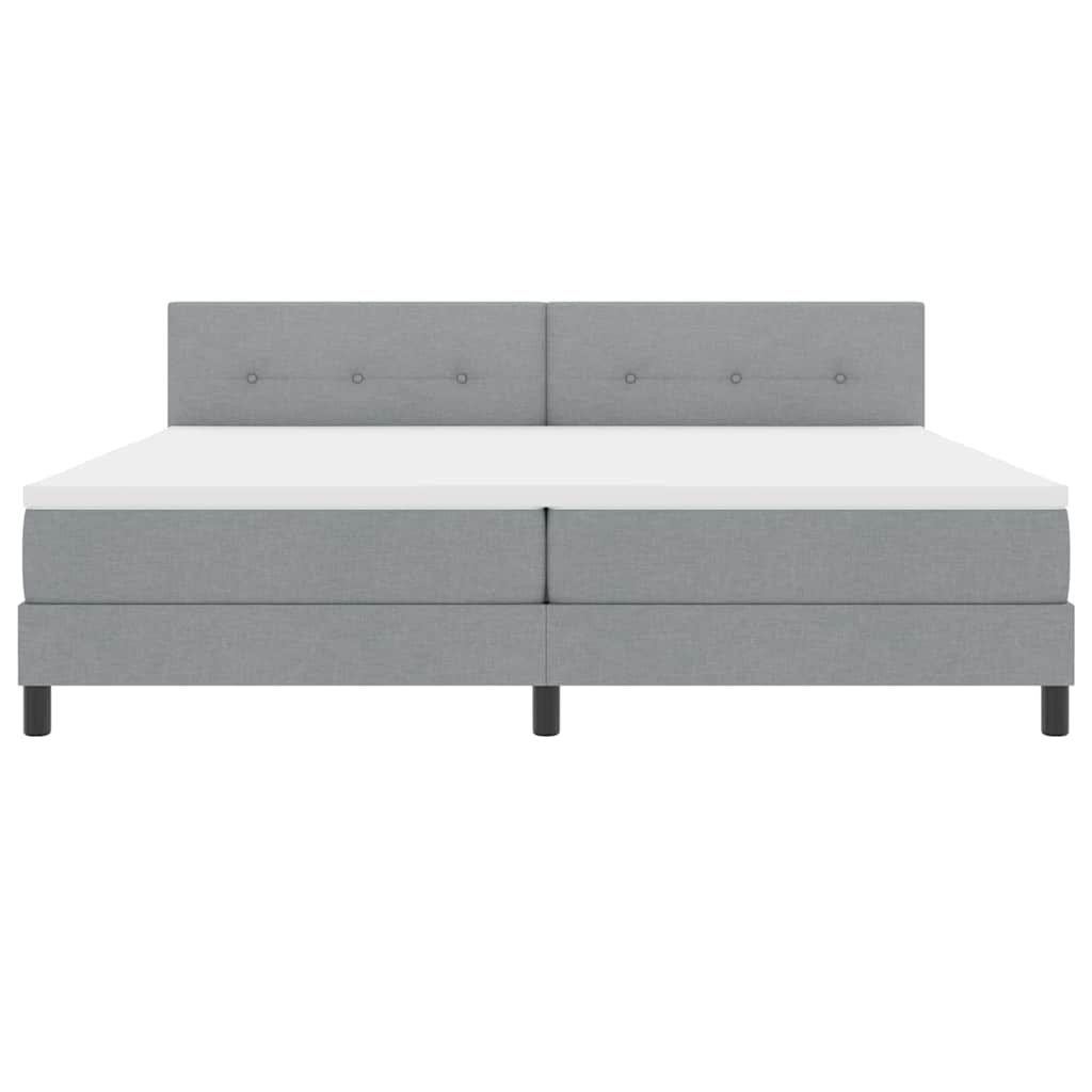Letto a molle con materasso Grigio chiaro 200 x 200 cm Tessuto