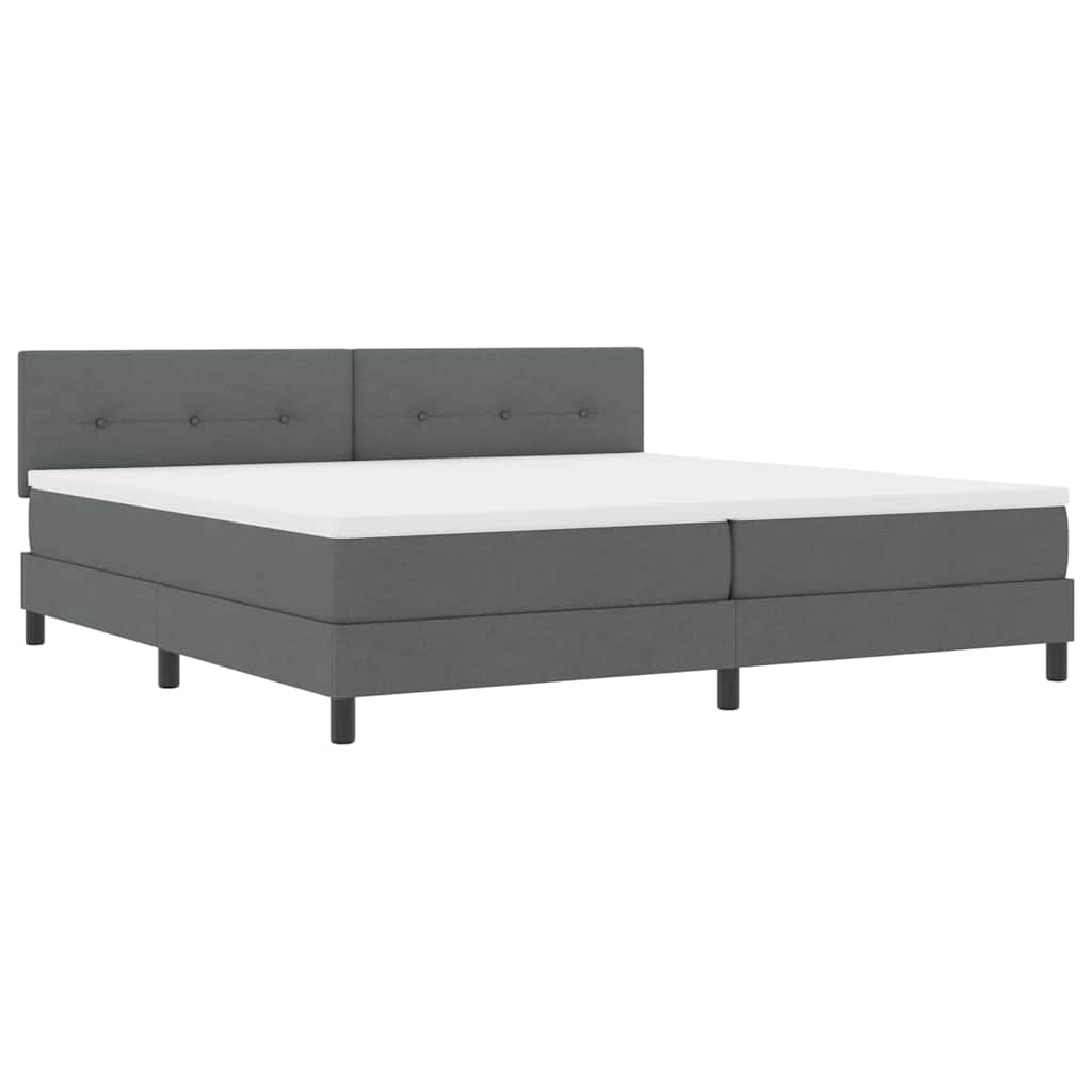 Letto a molle con materasso Grigio scuro 200 x 200 cm Tessuto
