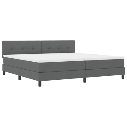 Letto a molle con materasso Grigio scuro 200 x 200 cm Tessuto