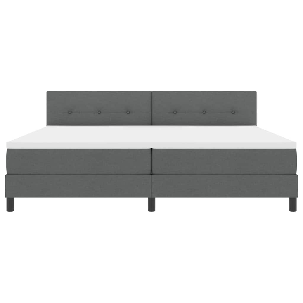 Letto a molle con materasso Grigio scuro 200 x 200 cm Tessuto