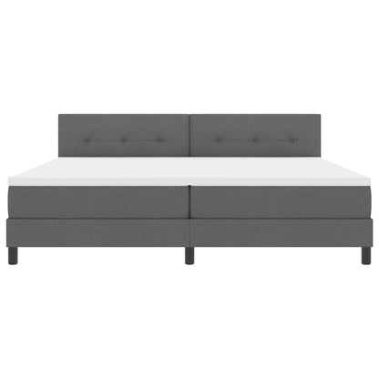 Letto a molle con materasso Grigio scuro 200 x 200 cm Tessuto