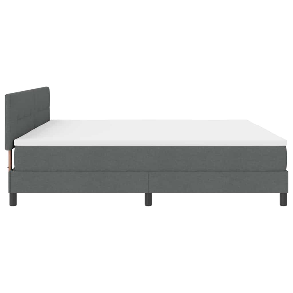 Letto a molle con materasso Grigio scuro 200 x 200 cm Tessuto