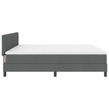 Letto a molle con materasso Grigio scuro 200 x 200 cm Tessuto