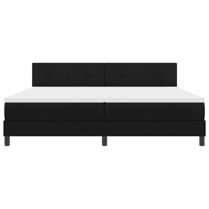 Letto a molle con materasso Nero 200 x 200 cm Tessuto