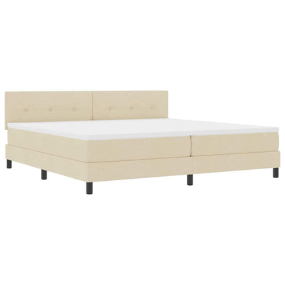 Letto a molle con strisce LED Crema 200 x 200 cm Tessuto | homemem39