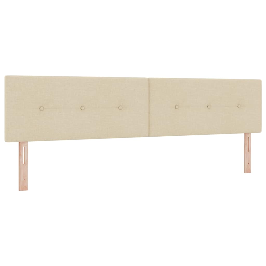 Letto a molle con strisce LED Crema 200 x 200 cm Tessuto | homemem39