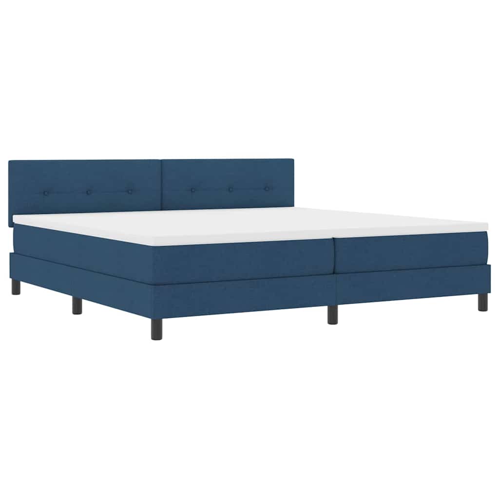 Letto a molle con strisce LED Blu 200 x 200 cm Tessuto | homemem39