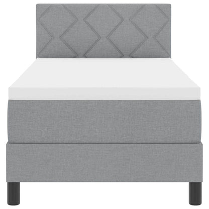 Letto a molle con materasso Grigio chiaro 80 x 200 cm Tessuto