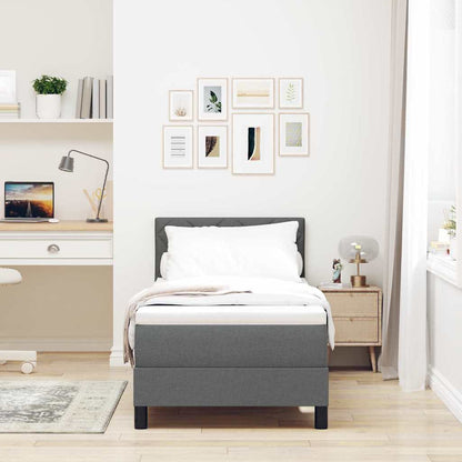 Letto a molle con cuscino Grigio scuro 80 x 200 cm Tessuto | homemem39