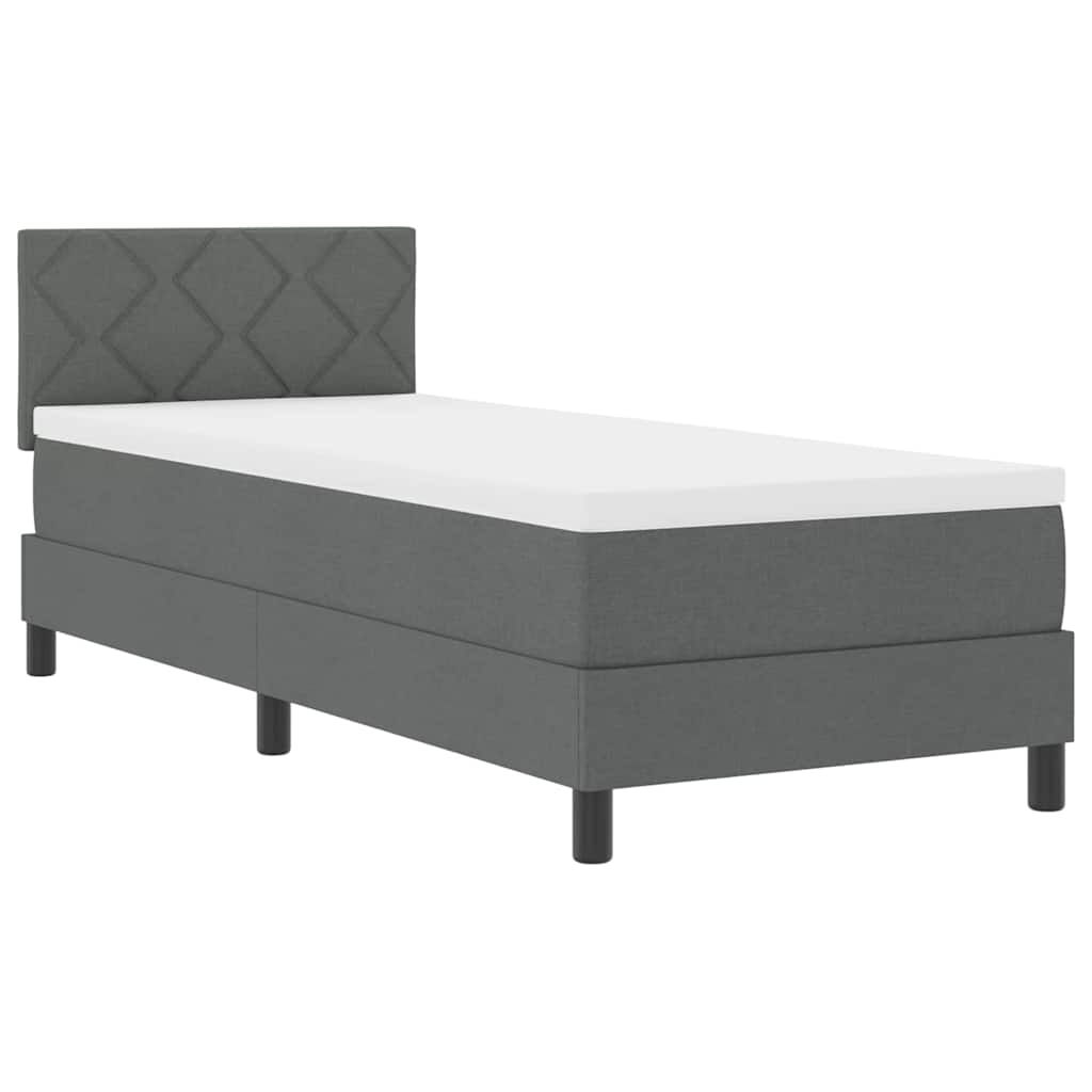 Letto a molle con cuscino Grigio scuro 80 x 200 cm Tessuto | homemem39