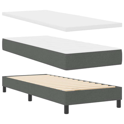 Letto a molle con cuscino Grigio scuro 80 x 200 cm Tessuto | homemem39