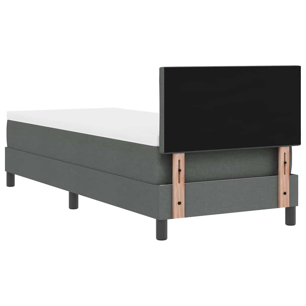 Letto a molle con cuscino Grigio scuro 80 x 200 cm Tessuto | homemem39