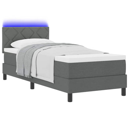 Letto a molle con cuscino Grigio scuro 80 x 200 cm Tessuto | homemem39