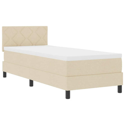 Letto a molle con materasso Crema 80 x 200 cm Tessuto