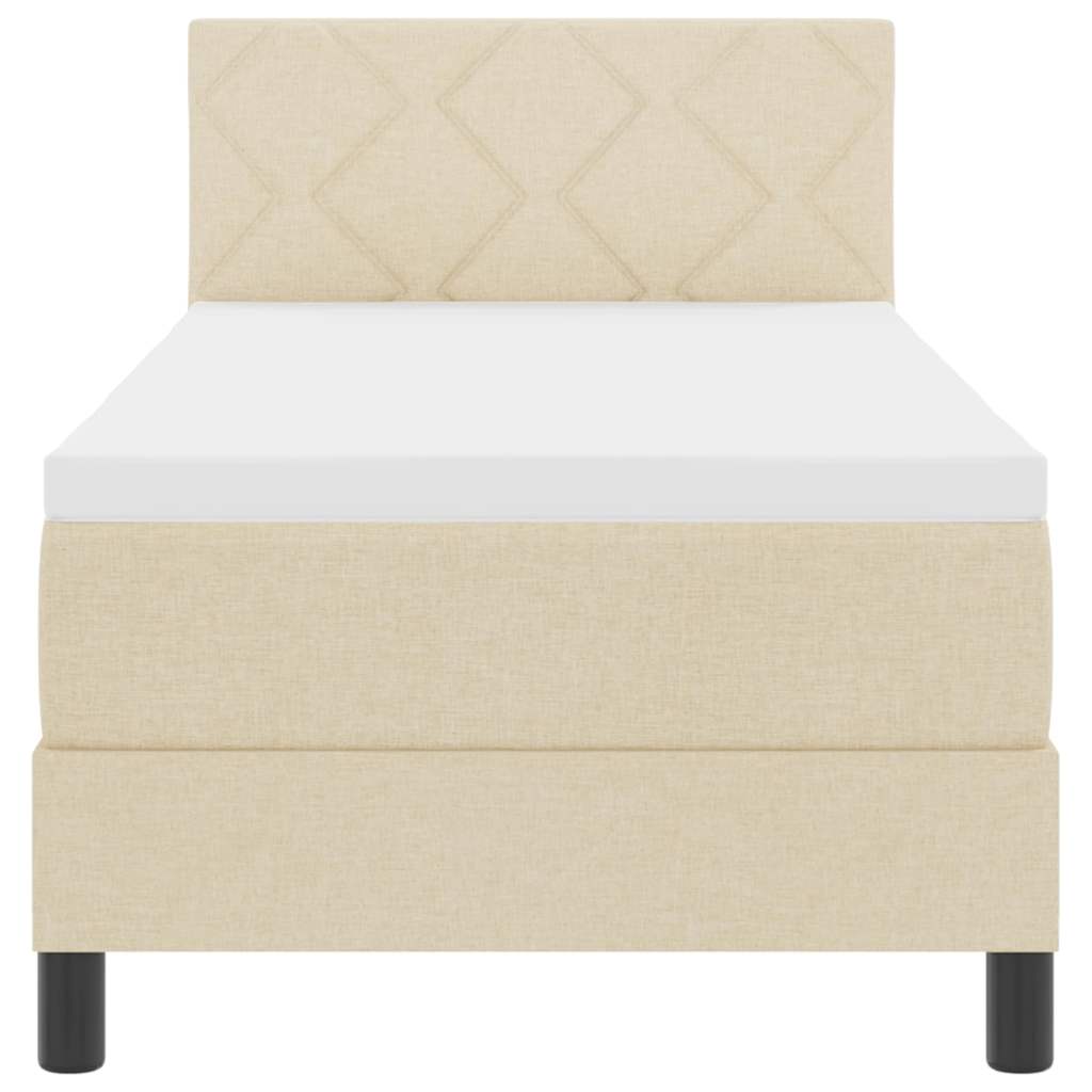 Letto a molle con materasso Crema 80 x 200 cm Tessuto
