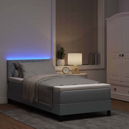 Letto a molle con materasso Grigio chiaro 90 x 190 cm Tessuto | homemem39