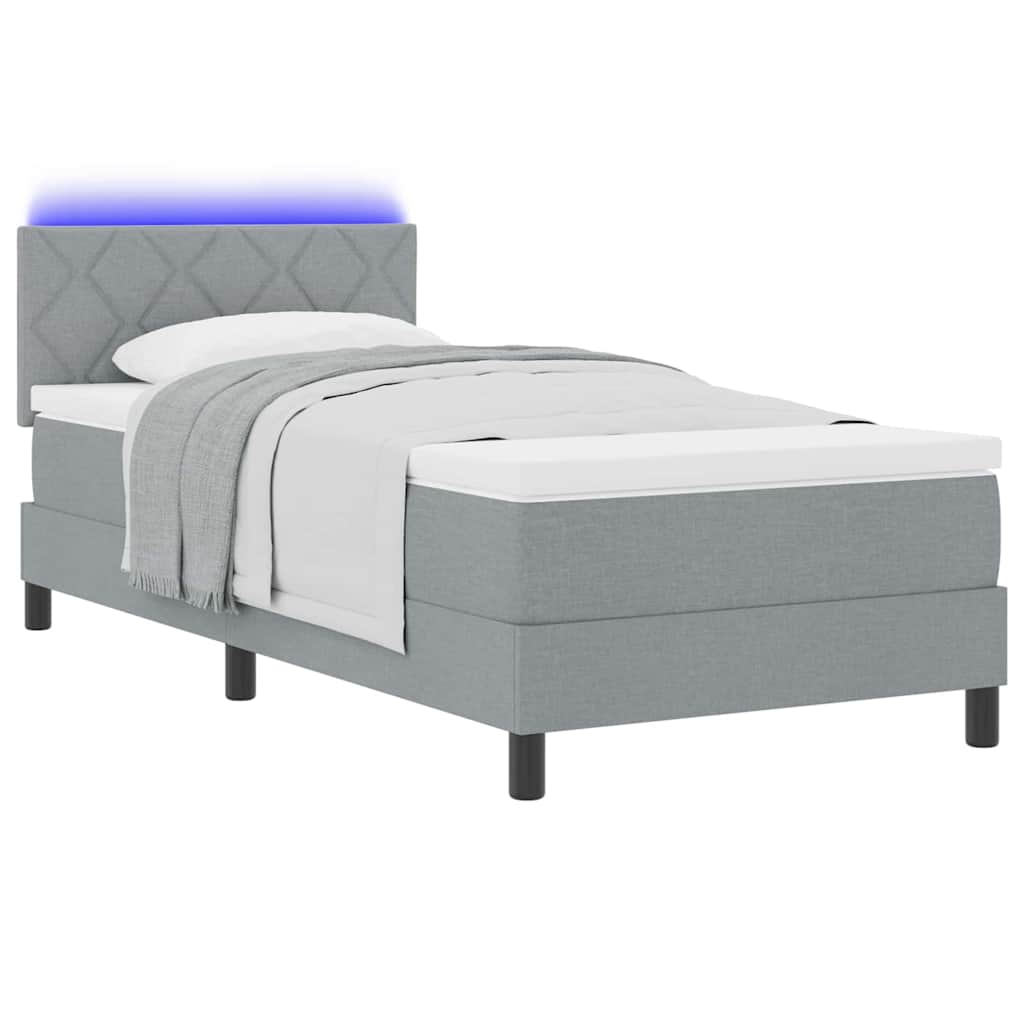 Letto a molle con materasso Grigio chiaro 90 x 190 cm Tessuto | homemem39