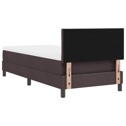 Letto a molle con materasso Marrone Scuro 90 x 190 cm Tessuto