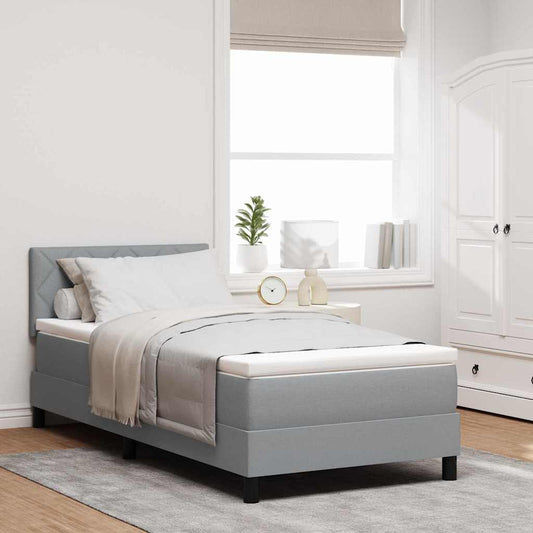 Letto a molle con strisce LED Grigio chiaro 90 x 200 cm Tessuto | homemem39