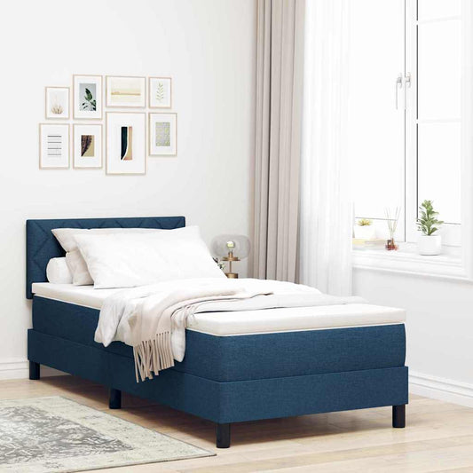 Letto a molle con strisce LED Blu 90 x 200 cm Tessuto | homemem39