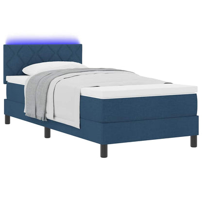 Letto a molle con strisce LED Blu 90 x 200 cm Tessuto | homemem39