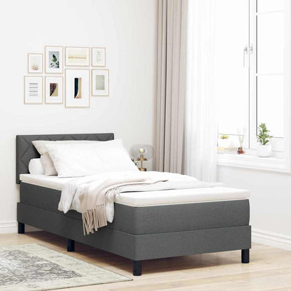 Letto a molle con materasso Grigio scuro 100 x 200 cm Tessuto - homemem39